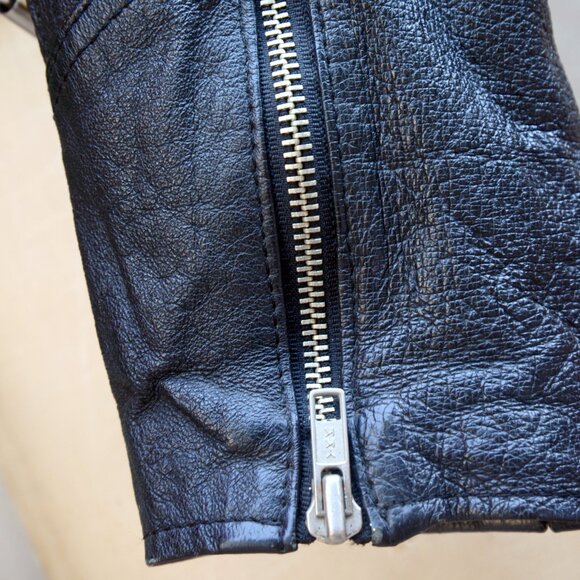 Vintage G-4000 Black Leather Studded Motorcycle Jacket Size M - Picture 14 of 16
